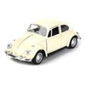 Miniatyrbilde 1 av 5: Vintage Beetle Diecast Pull Back Bilmodell Leke Hvit