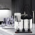 Miniatyrbilde 4 av 5: Vannflaske Rengjøringsbørste Glasskopp Vasker Med Sugkopp Base 3 Hode Børste For Ølkopp, L