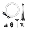 Pikkukuva 3 / 3: 10 tuuman min LED-rengasvalo, valokuvaus, täyttövalo, 3 valaistustilaa, himmennettävä, USB-käyttöinen, joustava pidike, valaisinteline, pallomainen sovitin, puhelinteline H