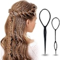 Miniatyrbillede 1 af 4: Hår Fletning Tilbehør Hestehale Styling Maker Clip Fransk Fletning Værktøj Magic Topsy Tail Loop Hår Kit Til Kvinder Piger (sort) 10stk)