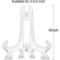 Miniatyrbillede 3 af 5: 24 stk. Easel-pladeholdere i plast til bryllupper (gennemsigtig, 4 tommer)