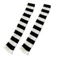 Miniatyrbilde 1 av 5: 1 Par Leg Warmers Knæhøye Svart Hvit Stripe Strikket Elastisk Supermyk Hold Varme Kontrastfarge Høst Vinter Kvinner Støvletter Strømper For Utendørs Qi