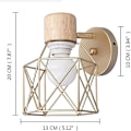 Miniatyrbillede 1 af 5: Artpad væglampe indendørs væglampe gylden lampe soveværelse væglampe bur skygge retro væglampe industriel væglampe metal lys golden