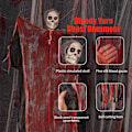 Pikkukuva 5 / 5: Kauhu Riippuva Luuranko Valkoinen Veri Sideharso Riippuva Halloween Rekvisiitta Piha Baari Puutarha Halloween Koristeet Juhliin Ja Halloweeniin