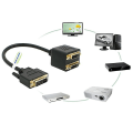 Miniatyrbild 3 av 5: Adapter DVI-D hane till dubbla 2 DVI-I hona video Y-splitter kabeladapter