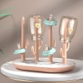 Miniatyrbilde 5 av 5: (Rosa) Tørkerack for babyflasker Kaktusdesign Avrenningsstativ for flasker og tilbehør, N