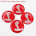 Miniatyrbillede 1 af 5: 4 stk. 56 mm eller 60 mm Cobra Shelby Bil Logo Hjul Center Cap Fælg Badge Dæksler Dekal Auto Refit Dekoration Emblem Sticker Styling old-red cobra with 60mm silver cap