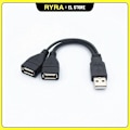 Miniatyrbilde 2 av 4: Ryra 1 stk USB 3.0 A 1 Han til 2 Dobbel USB Hunn Data Hub Strøm Adapter Y Splitter