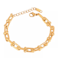 Miniatyrbillede 1 af 5: 316L rustfrit stål halskæde chunky U kæde halskæder til kvinder kraveben kæde choker halskæde punk kvinder smykker halskæde b0348 - bracelet