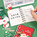 Miniatyrbild 5 av 10: Student A7 Julkalender Spiralblock Bärbar Fickanteckningsbok Kontorsanteckningsblock Flip-Up Lösblad Julgåva  （4PCS） peace and joy
