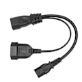 Pikkukuva 3 / 5: IEC320 C14 - IEC320 C13 ja EU4.0 naaras Y-haaroitusvirtajohto, 12,6 tuuman pituus, 10A 250V EU-pistokkeella
