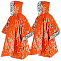 Miniatyrbild 1 av 3: 2 st Nödblanket Poncho, nödöverlevnad Regnponcho Lätt Värme