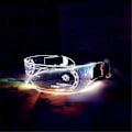Miniatyrbilde 2 av 3: LED Visirbriller 7 Farger Futuristiske Briller 4 Moduser Lysende Briller Honningkake Lysende Briller Fo