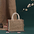 Miniatyrbillede 2 af 5: 2 Pak Burlap Tote Tasker med Burlap Håndtag - Genanvendelige Indkøbstasker til Svømning, Fiskeri og Indkøb