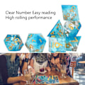 Miniatyrbillede 5 af 5: Eksklusivt polyhedral terningesæt - 7 stk. harpiks RPG-spil terninger til feriefest bar - blå