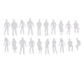 Miniatyrbillede 4 af 4: 20 stk. 1/50 skala model hvide figurer/mennesker til toglayout