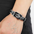 Miniatyrbild 3 av 3: Flätade läderarmband för män Wrap läderarmband Bangle Cuff (svart)