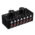 Miniatyrbilde 3 av 5: 6 innganger 1 utgang Switcher Lydkildevalg Switcher RCA Lydinngang Signalvelger Bryter med Volumjustering og Manu