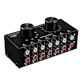 Miniatyrbillede 3 af 5: 6 Input 1 Output Switcher Audiokildevalg Switcher RCA Audio Input Signal Selector Switch med Volumenjustering og Manu