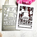 Miniatyrbillede 3 af 5: Rektangulær Happy Birthday kage metal skæredør præget til scrapbog papir
