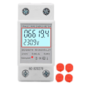 Miniatyrbillede 2 af 5: Digital LCD Elektricitetsmåler Enkelt Fase 230V AC 5A, DIN Skinnemontering, Baggrundsbelyst