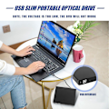Miniatyrbillede 5 af 5: Universal bil USB 2.0 bærbar ekstern ultrahastighed Cd-rom Dvd-afspiller drev bil disk support til La