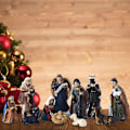 Miniatyrbild 2 av 5: Julkrubba Figur Set Krubba Heliga Familjen Scen Julgransprydnad 11 st