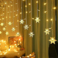 Miniatyrbilde 2 av 5: Newway Fairy Lights, Gardinlys, 3,5m 96 Leds Jule Snøfnugg Lys 8 Lysmoduser, Vindu
