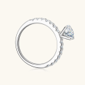 Miniatyrbillede 4 af 5: Moissanit Ring til Kvinder i S925 Sterling Sølv Xmasstyle40