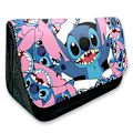 Miniatyrbillede 2 af 5: Stitch-tema Blyantsæske Lynlås Blyantpung Pen Organizer Sød Tegneserie Skrivebordspose Til Mellemskoleelever Børn Pige Dreng Kontor College Voksne e