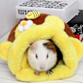 Miniatyrbillede 2 af 5: Marsvin sovepose Pindsvin krammepose rottehus seng bi form varm fleece lille kæledyr seng sukker