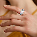 Miniatyrbillede 3 af 3: Alg roterende gear ring i rustfrit stål maskineri vind designer dekompressionsring-størrelse:7