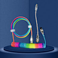 Miniatyrbild 2 av 4: Spiralformad 1,5 m typ C Rgb Usb-kabel för mekaniskt tangentbord Aviator-kontakt