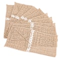 Miniatyrbilde 3 av 5: Retro Country Bryllupsfest Burlap Blonder Bestikkholdere - 20 stk