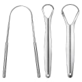 Miniatyrbilde 1 av 5: Metalltungeskraper, tungeskraper for voksne og barn, rustfritt stål tungeskraper, tungeskraperrenser, 3 stk sølv