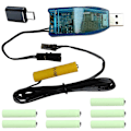 Miniatyrbild 1 av 5: Typ C Usb till Aaa/lr03 Batteri Eliminator 1v-24v för LED Ljus Radio Klocka Leksak