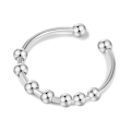 Miniatyrbilde 1 av 5: Fidget-ring i rustfritt stål, angst-ring med perle, svingbar, justerbar ring
