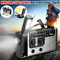 Pikkukuva 5 / 5: Monitoiminen aurinkoenergialla toimiva käsikäyttöinen AM/FM/SW-hätäradio LED-taskulampulla