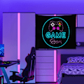 Pikkukuva 4 / 5: Tapestry Cool Neon Gaming Tapestry Seinälle Ripustettava Gamer Huoneen Sisustus Juliste Tapestry, Lahjaideoita Pojille