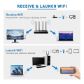Miniatyrbillede 3 af 5: 1300mbps Langtrækkende Usb Wifi-adapter Til Pc Desktop Laptop, Usb Trådløs Adapter Dual Band 2.4ghz 5