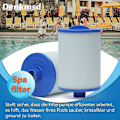 Miniatyrbilde 5 av 5: 2-pakning Spa-filter, kompatibel med Unicel 6ch-940, kompatibel med Pww50p3, kompatibel med Waterway Front Access Skimmer og Filbur Fc-0359
