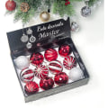 Miniatyrbilde 1 av 5: Julekule Ornamenter Sett, Julepynt Juledekorasjon Tre Anhenger Gaver (12 stk, 8cm)