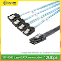 Pikkukuva 2 / 5: Ryra 1/0.5m 12gbps Mini-sas Sff-8087 4 Sata-kaapeli Sas 36p 4 Sata3.0 Kiintolevy