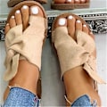 Miniatyrbillede 3 af 5: Dame Bow Open Toe Flade Sandaler, Dame Komfortable Tøfler, Bunion Corrector Ortopædiske Sandaler, Open Toe Sandaler, Casual Strand Sandaler