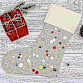 Miniatyrbild 3 av 5: 4 stycken julklappsstrumpor i säckväv för öppen spis, DIY
