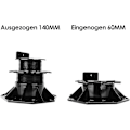 Miniatyrbillede 2 af 5: 4x Højdejusterbare Sokler Fra 60 Til 140 Mm - Lejer Til Træ-, Wpc- Og Stenbrædder