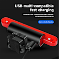 Miniatyrbillede 2 af 5: Udendørs Cykel Baglygte LED USB Genopladelig MTB Cykel Forlygte Vejcykel