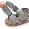 Miniatyrbild 3 av 4: Baby Pojkar Flickor Sommar Sandaler Mjuk Sula Canvas Stängd Tå Småbarn Spädbarn Utomhus Promenadskor f grey 12-18 months toddler