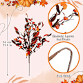 Miniatyrbild 2 av 5: 6 st konstgjorda höstlöv pumpa grenar höst konstgjorda blomsterplock 25,6 tum DIY lönnlöv stjälkar för hantverk höst tacksägelse hem kök gård