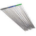 Miniatyrbillede 3 af 5: 10 par 36 cm lange rustfrie stål lige enkelt spidsede strikkepinde hæklepinde - 2,0 mm til 7,0 mm (sølv)